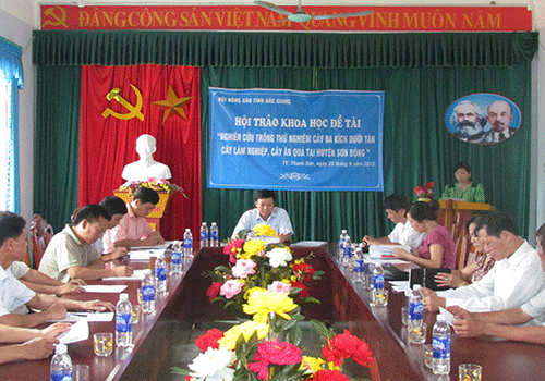 HỘI THẢO Đề tài “Nghiên cứu trồng thử nghiệm cây Ba kích dưới tán cây lâm nghiệp, cây ăn quả tại Tây Yên Tử,huyện Sơn Động, tỉnh Bắc Giang”
